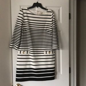 Black and cream striped dress size 14